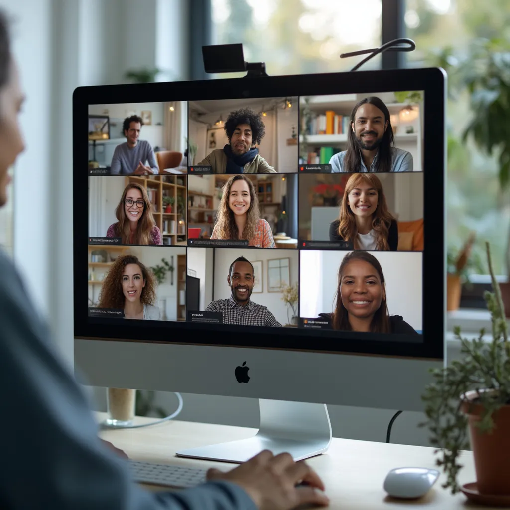 Equipo colaborando online con herramientas digitales
